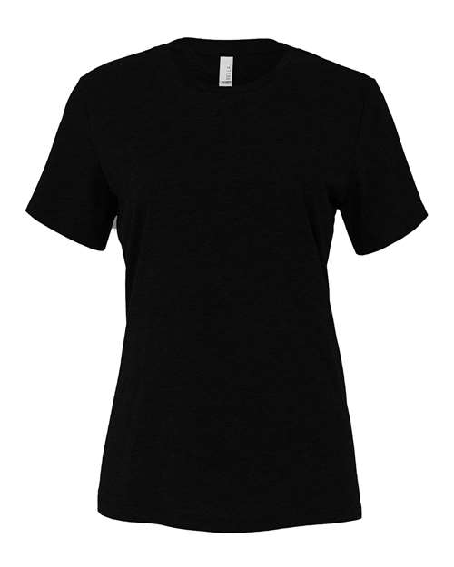 Women’s Relaxed Fit Heather CVC Tee Solid Black Blend BELLA + CANVAS T-Shirts