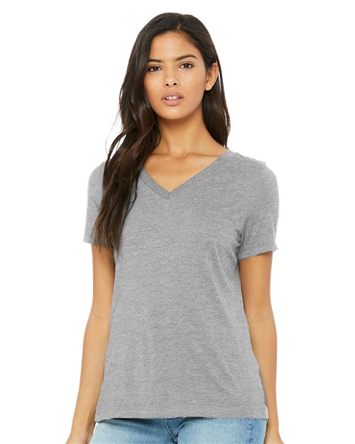 Women's Relaxed Heather CVC V-Neck Tee BELLA + CANVAS T-Shirts