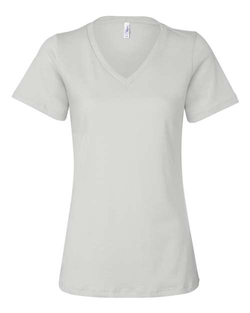 Women’s Relaxed Jersey V-Neck Tee White BELLA + CANVAS T-Shirts