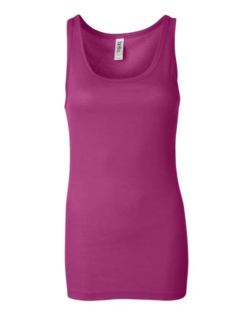 Women's Sheer Mini Rib Tank Berry BELLA + CANVAS T-Shirts