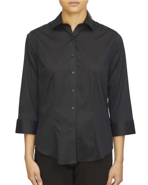 Women’s Three - Quarter Sleeve Twill Shirt - Black / XS